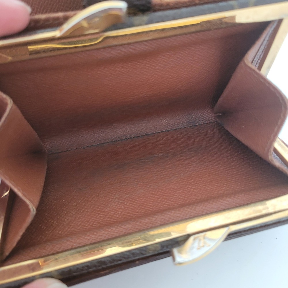 Louis Vuitton Monogram Viennois Kiss Lock Wallet Brown Canvas MI0926 France - Picture 9 of 11